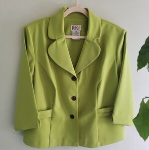 R&K Originals 3/4 Sleeve Structured Retro Statement Blazer Jacket Church Or Work